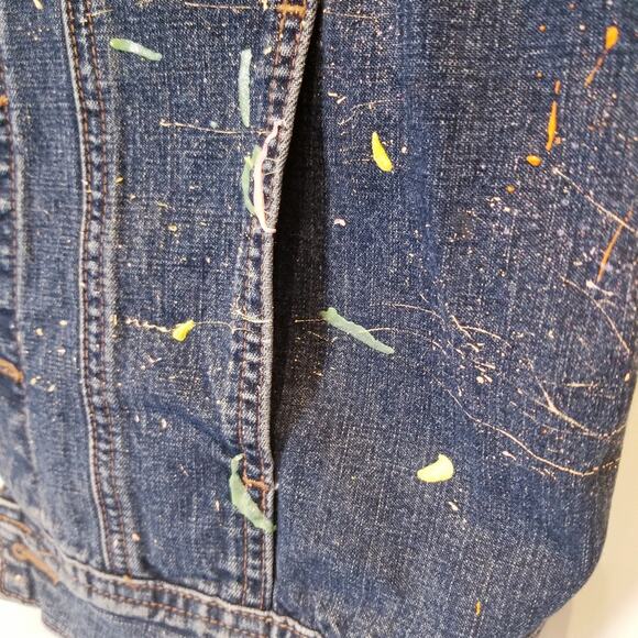 Calvin Klein Denim Vest Painted Comfortable Sleeveless Breathable Women's Size S - Picture 8 of 15